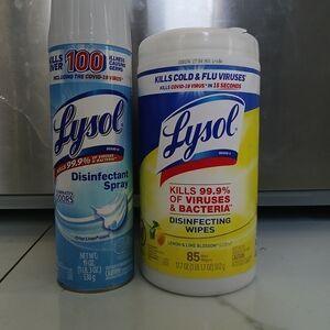 Lysol Disinfectant Spray & Wipes - Blue & Yellow